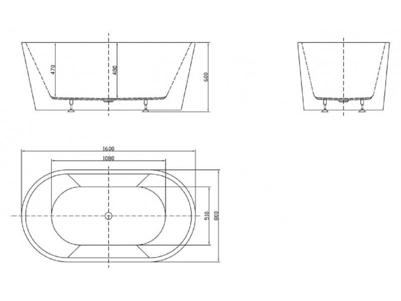 Купить Ванна акриловая BelBagno BB202-1600-800, 160 х 80 см