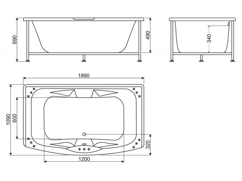 Купить Ванна акриловая BelBagno BB105-190-110 189 x 109 см