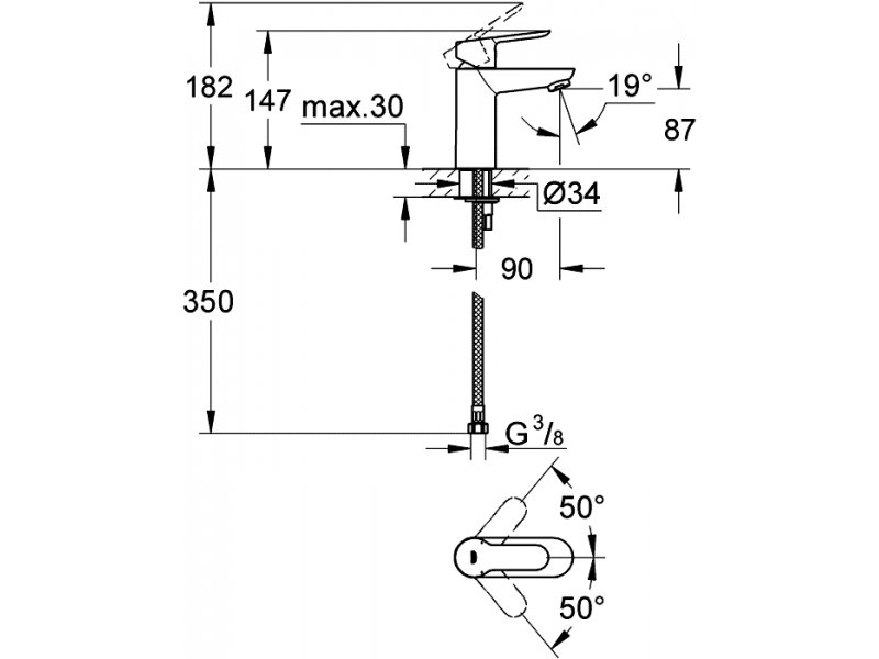 Купить Смеситель для раковины Grohe BauEdge 23330000