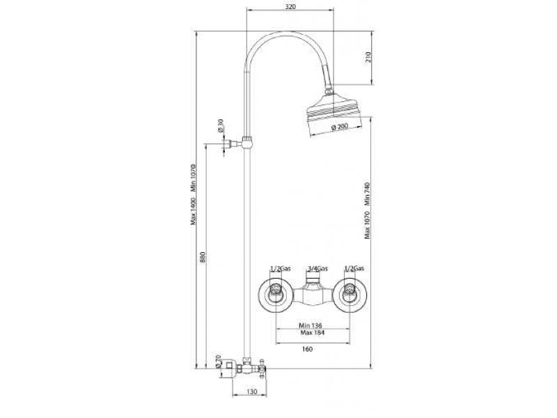 Купить Душевая система Bandini Antica 66462006D150