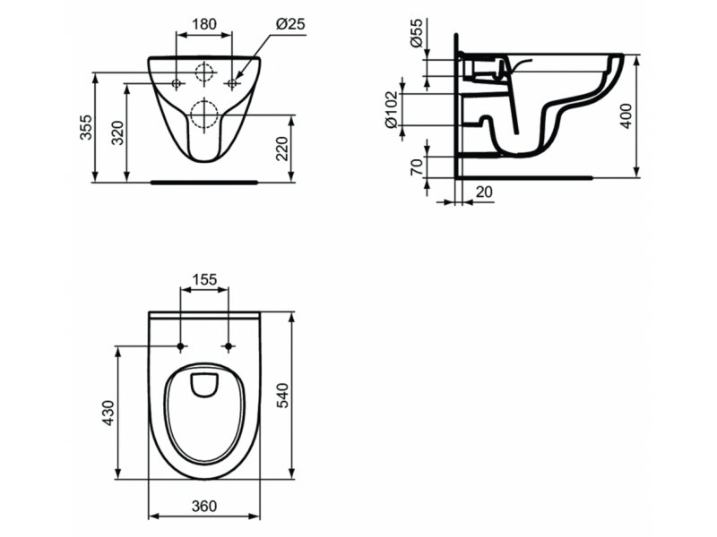 Купить Инсталляция Ideal Standard Prosys 2.0, без кнопки, R046367 с унитазом Ideal Standard i.life A Rimless безободковый c сиденьем микролифт, T471601 , комплект, RI471602