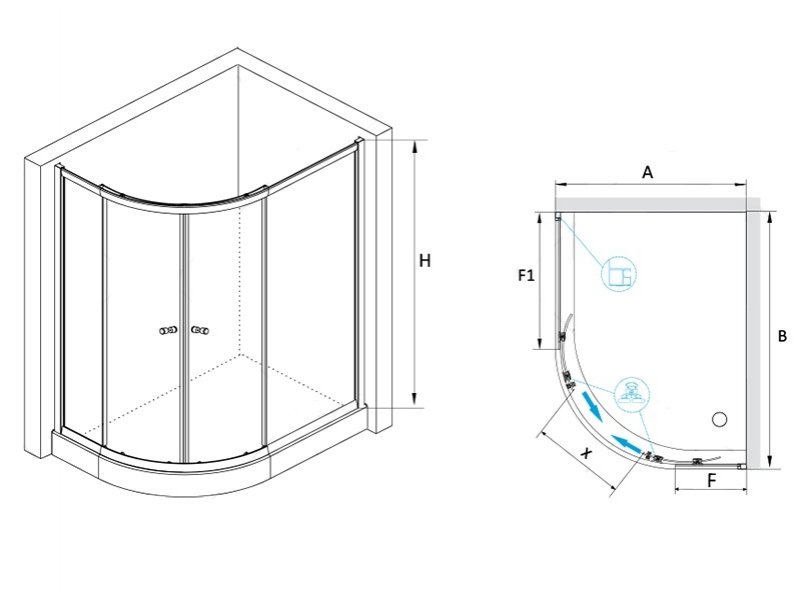 Купить Душевой уголок RGW CL-61, 04096180-11, 80 x 100 х 185 см, дверь раздвижная, стекло прозрачное, хром