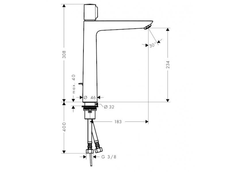 Купить Смеситель Hansgrohe Talis Select E 240 71752000 с донным клапаном, хром