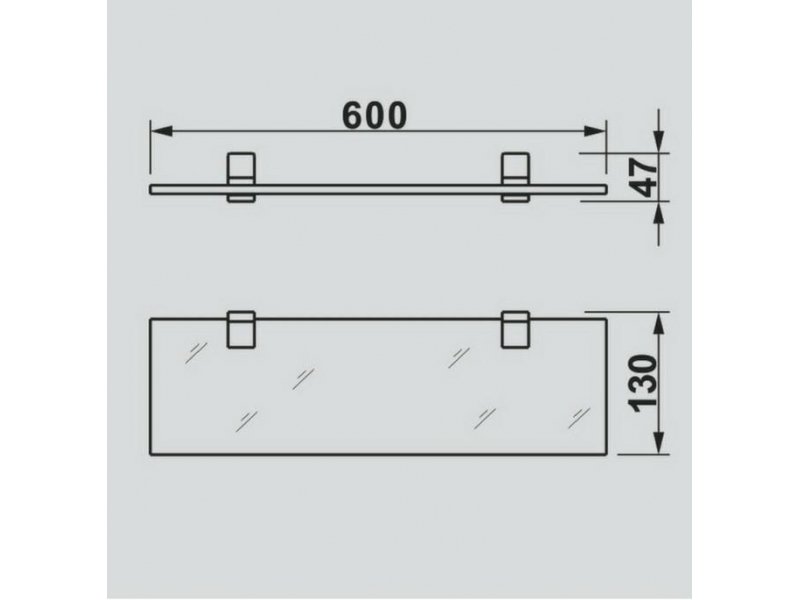 Купить Полка стеклянная Art&Max Gina AM-G-2737-Nr 60 см черный