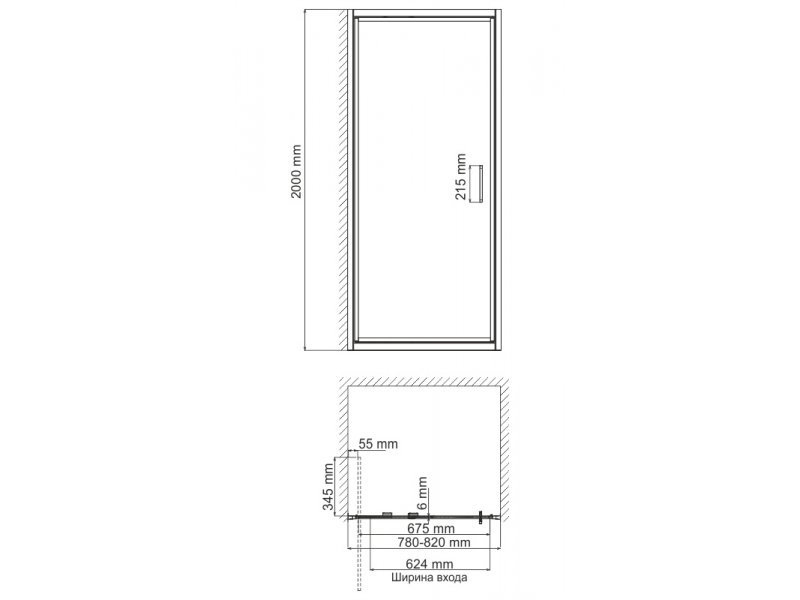 Купить Душевая дверь WasserKRAFT 27I27, поворотно-складная, 80 х 200 см