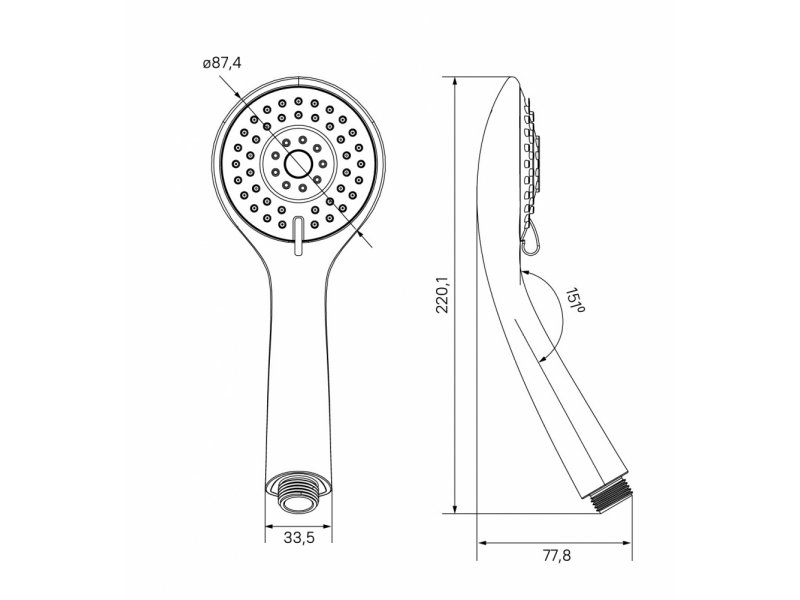 Купить Душевая лейка Milardo Hand Shower хром, 3803F87M18