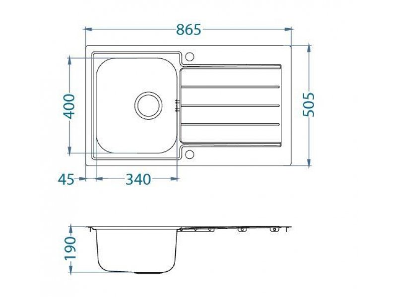 Купить Мойка кухонная Alveus LINE MAXIM 20 SAT-90 FS 865 x 505 1085954