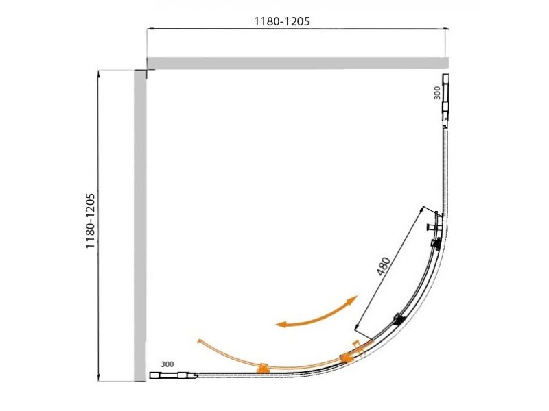 Купить Душевой уголок Cezares Molveno-R-11-90+30-C-Cr-IV, 120 x 120 x 190 см, стекло прозрачное, хром