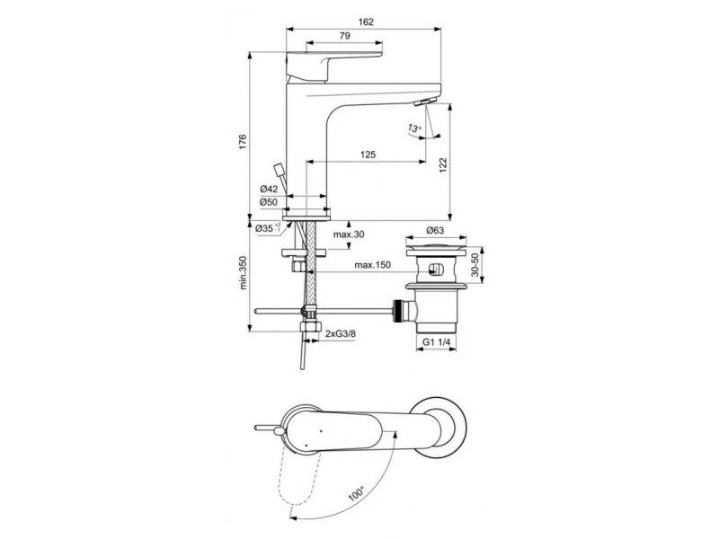 Купить Смеситель Ideal Standard Cerafine Model O для раковины, хром, BC701AA