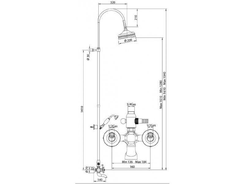 Купить Душевая система Bandini Antica 666820PN06, никель