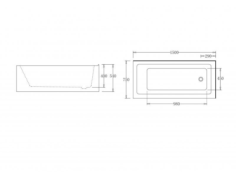 Купить Ванна акриловая BelBagno BB82-1500-L 150 х 75 см, левосторонняя