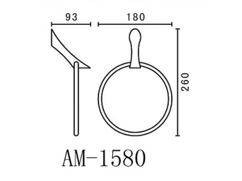 Купить Полотенцедержатель кольцо Art&Max Elegant AM-E-1580, 18 см, хром