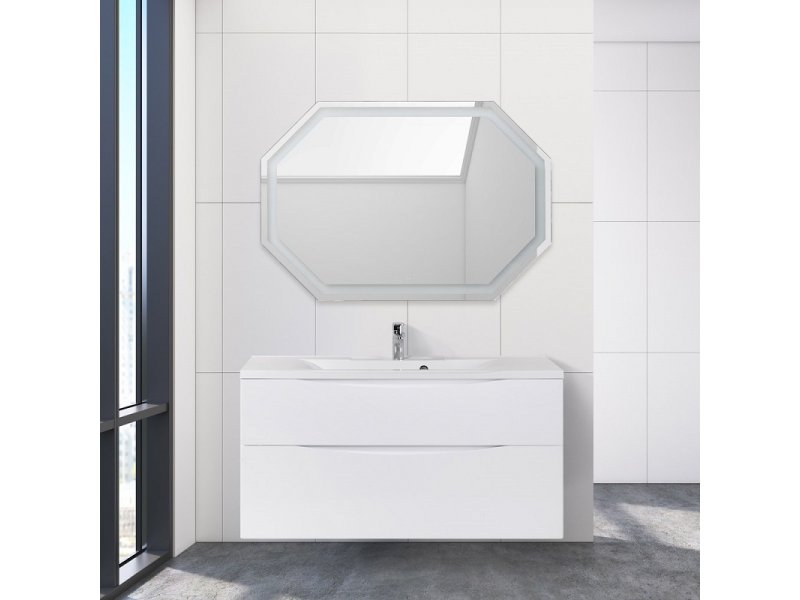 Купить Тумба под раковину BelBagno Marino 100 см, Bianco Lucido - белый глянец, MARINO-H60-1000-2C-SO-BL-P