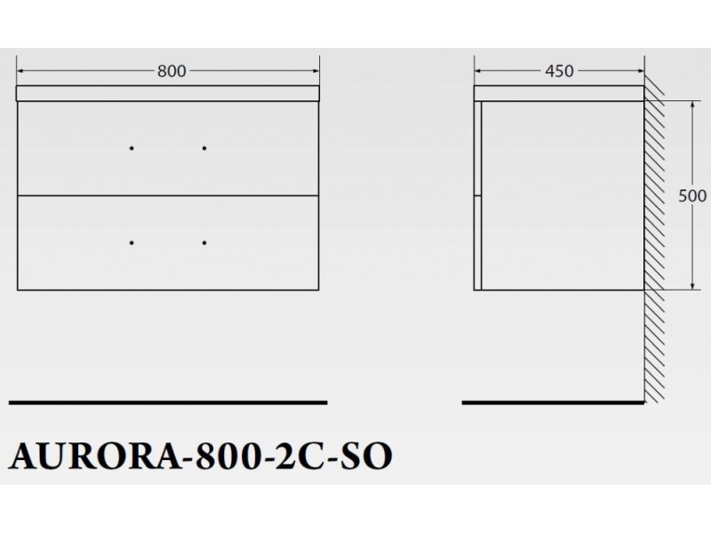 Купить Тумба под раковину BelBagno Aurora AURORA-800-2C-SO-MV подвесная (2 ящ.)