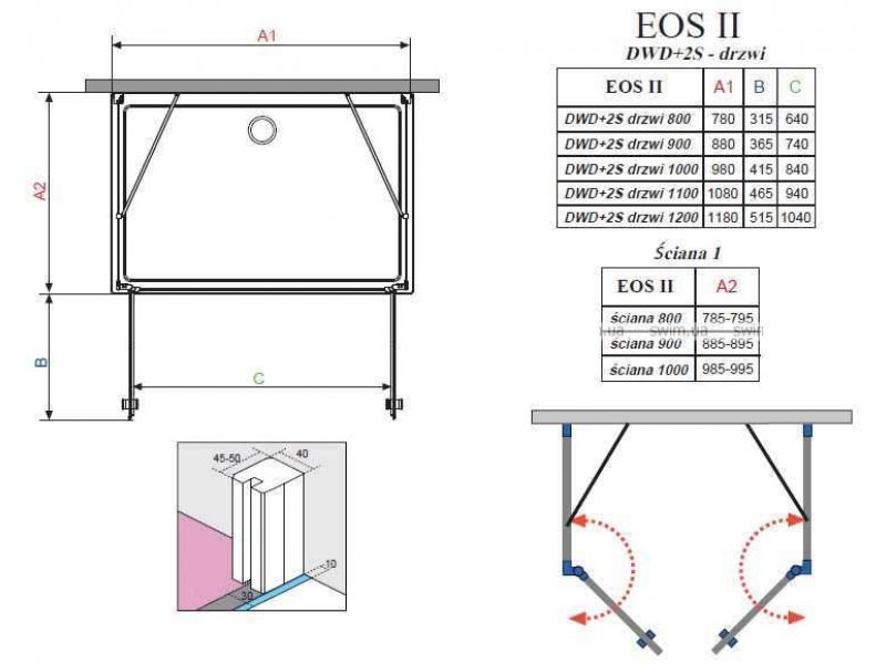 Купить Душевая дверь в нишу Radaway EOS II DWD 80 3799490-01