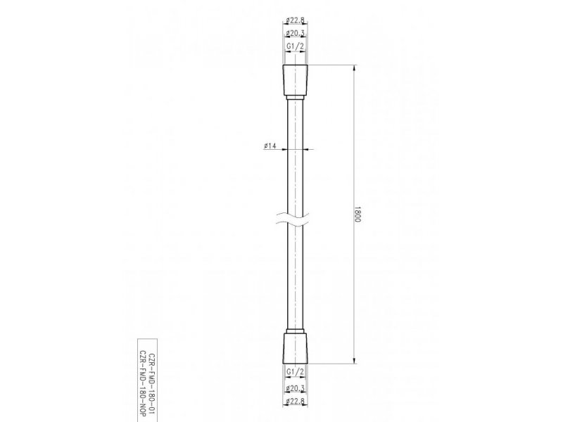 Купить Душевой шланг Cezares PVC 180 см, хром матовый, CZR-FMD-180-01