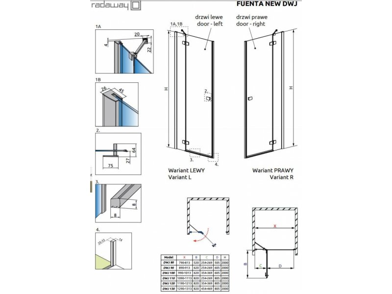 Купить Душевая дверь Radaway Fuenta New DWJ 100 384014-01-01