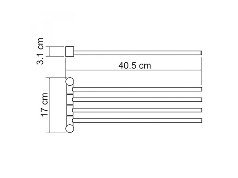 Купить Полотенцедержатель WasserKRAFT 1034, 4 держателя, 40.5 см, хром