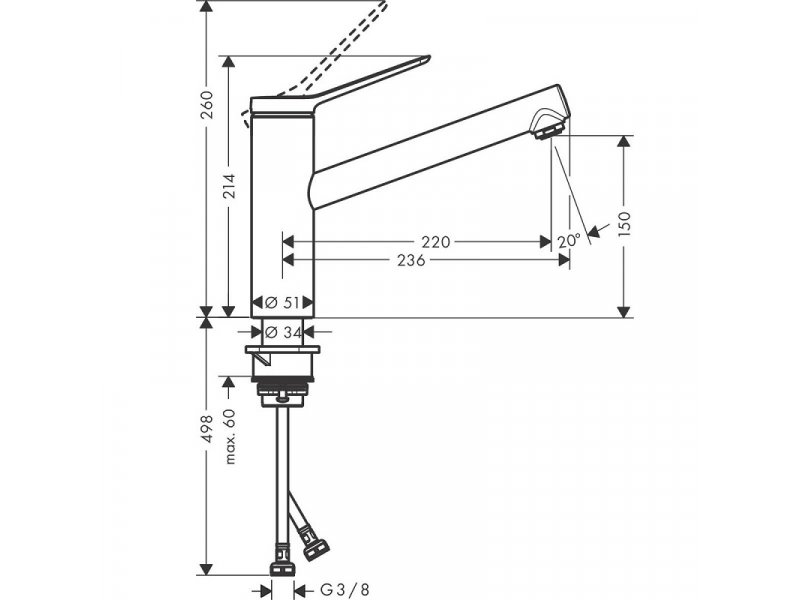 Купить Смеситель Hansgrohe Zesis M33 для кухонной мойки, хром глянцевый, 74802000