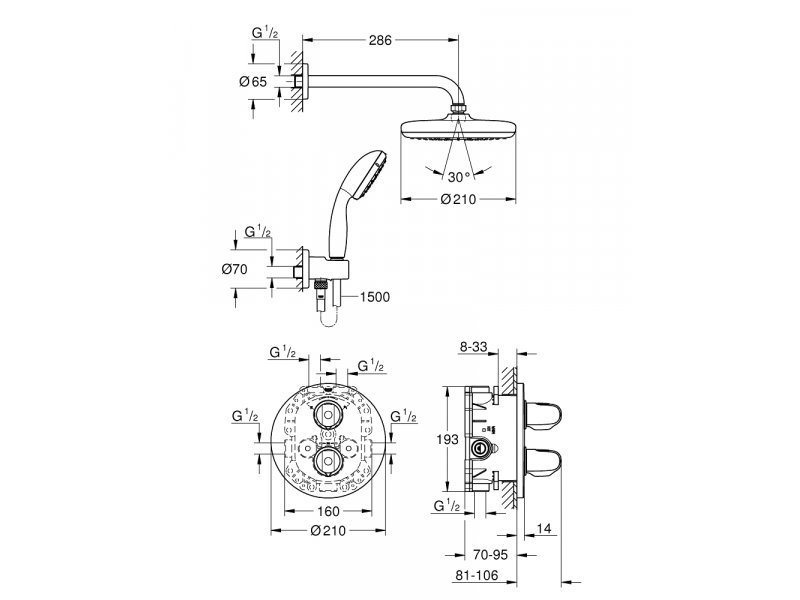 Купить Душевая система Grohe Grohtherm 1000 34614001 (34614001)