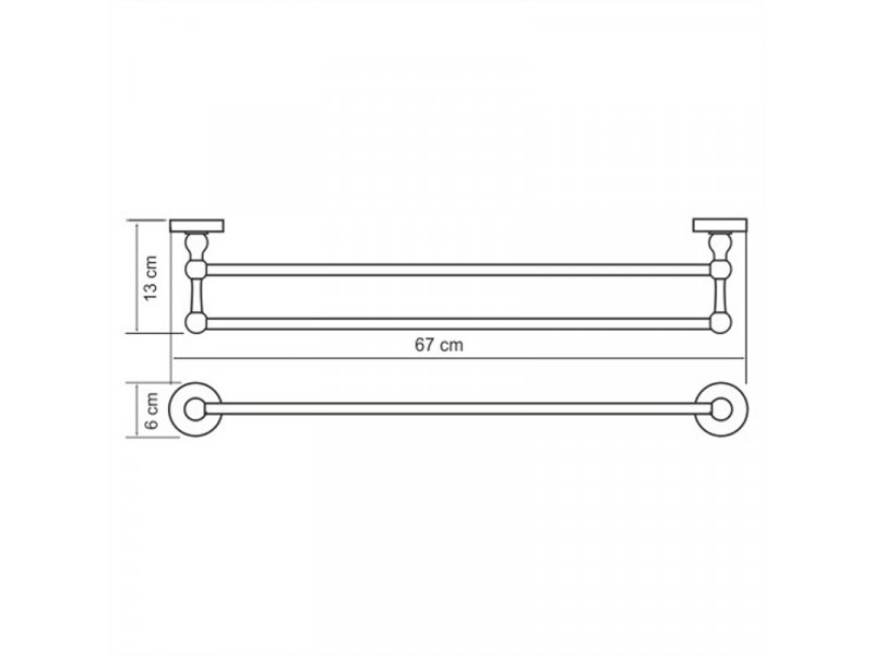 Купить Полотенцедержатель двойной WasserKRAFT K-8540, 67 см, хром