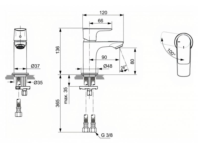 Купить Смеситель Ideal Standard Connect Air Piccolo для раковины, хром, A7019AA