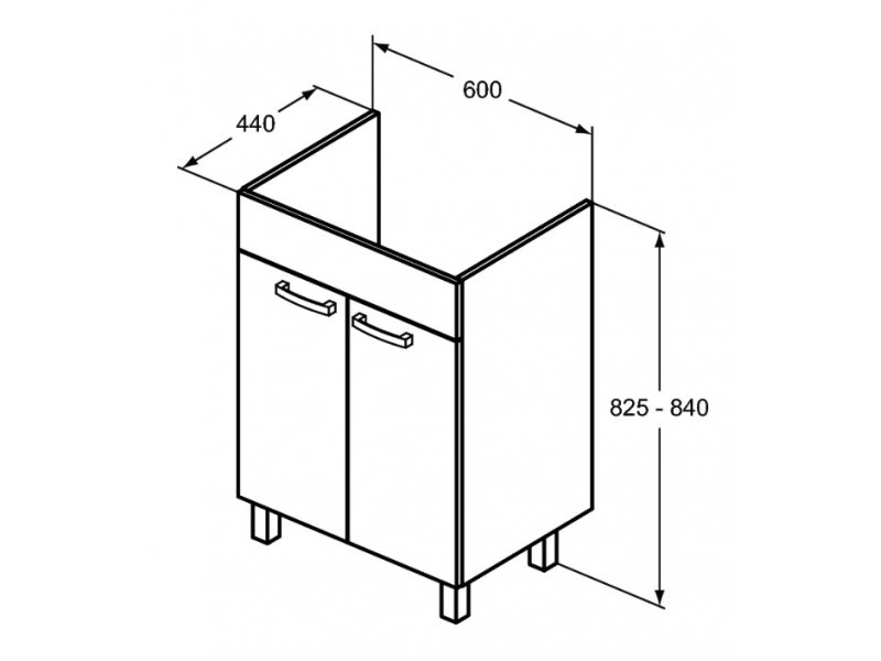 Купить Тумба под раковину Ideal Standard Tempo 60 см, напольная, белый лак глянцевый, E3239WG