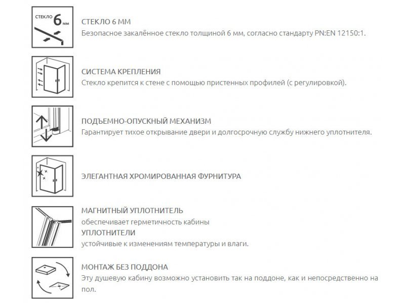 Купить Душевой уголок Radaway Almatea KDD 80L*80R, 80 х 80 х 195 см, стекло графит, профиль хром, 32162-01-05N