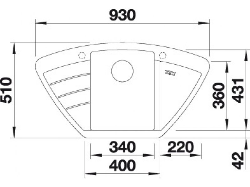 Купить Мойка Blanco Zia 9E 514760 шампань, 93 x 51 см