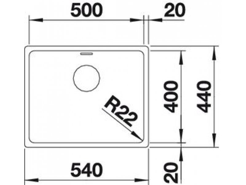 Купить Мойка Blanco Andano 500-U 518313, для установки снизу, без клапана