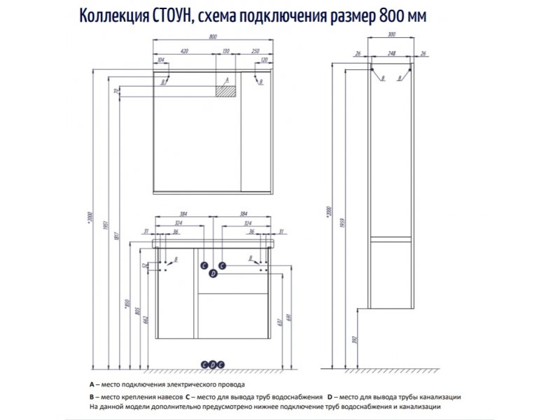 Купить Тумба с раковиной Акватон Стоун 1A2282K1SX010 80 см подвесная, белый глянцевый