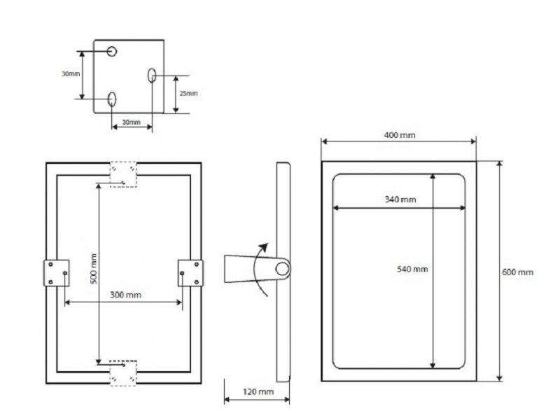 Купить Косметическое зеркало Bemeta Help 301401032 40 x 12 x 60 см откидное, хром матовый