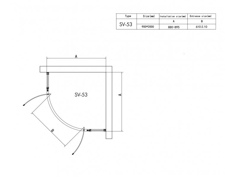 Купить Душевой уголок RGW SV-53-B 06325399-14 90 х 90 см четверть круга, стекло прозрачное, черный