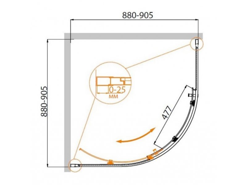 Купить Душевой уголок Cezares Molveno-R-1-90-P-Cr, 90 x 90 x 190 см, стекло Punto, хром