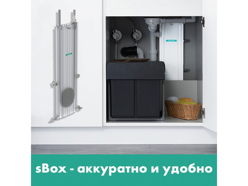 Купить Кухонный смеситель Hansgrohe Talis M54, 72809800, с вытяжным изливом, в комплекте с коробом sBox для шланга, под сталь