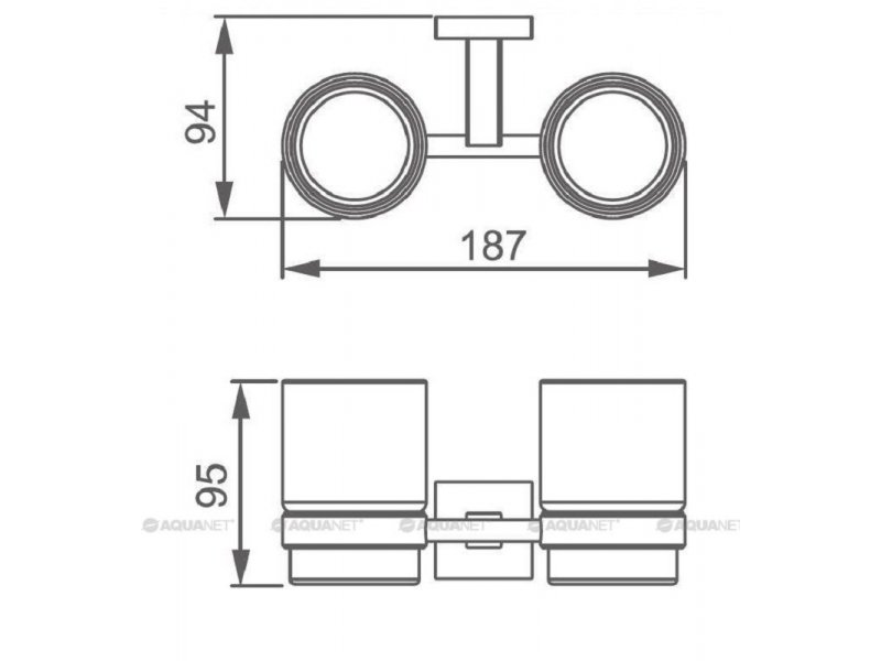 Купить Стакан для щеток с держателем Aquanet 6184D, двойной, хром (202107)