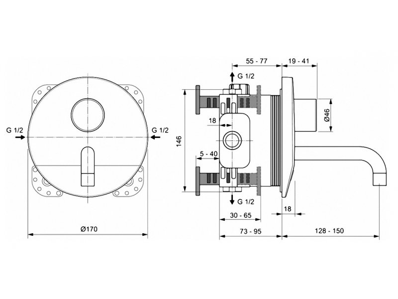 Купить Смеситель Ideal Standard Ceraplus термостатический для раковины, хром, A6150AA