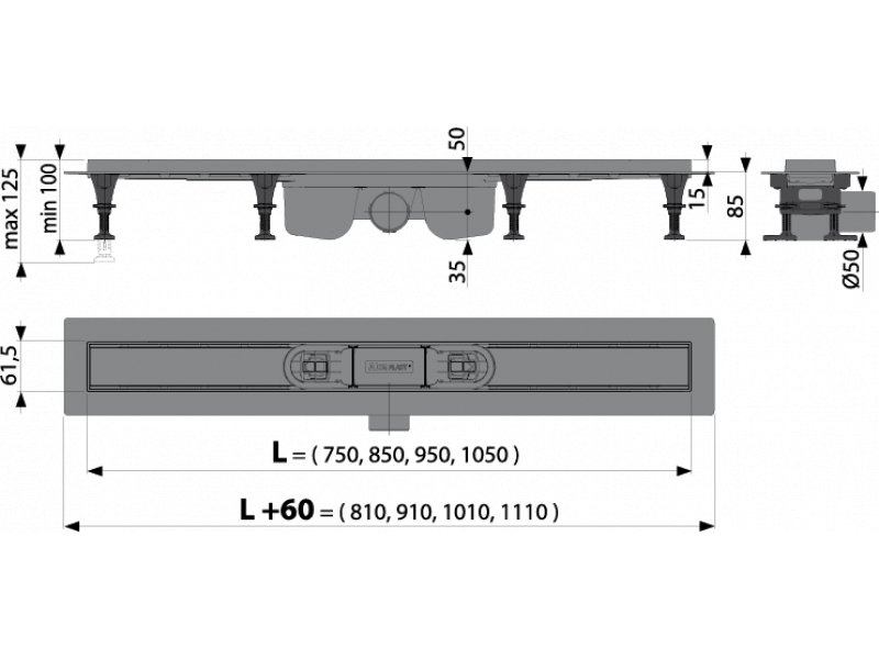 Купить Душевой лоток AlcaPlast APZ12-850 Optimal