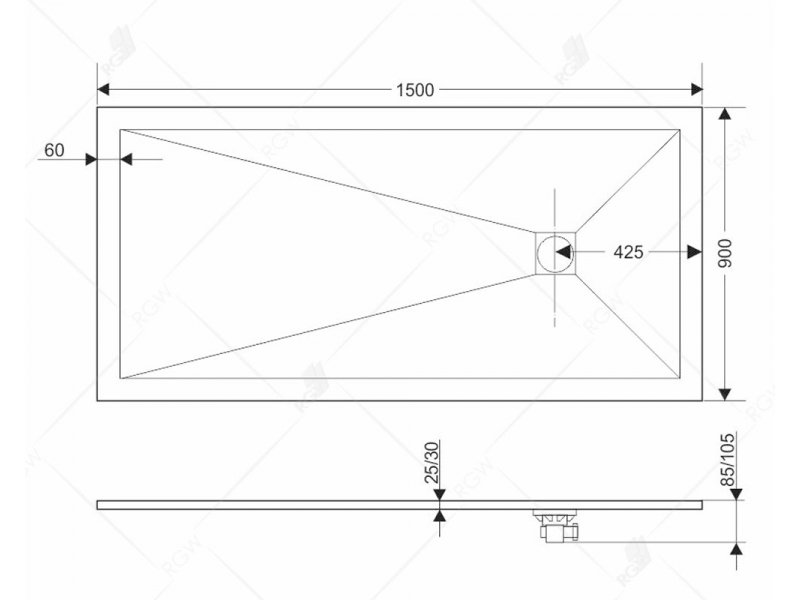 Купить Душевой поддон RGW ST-G прямоугольный 80x180 см, 14152818-02