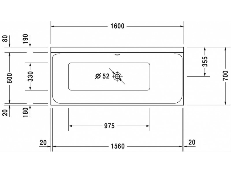 Купить Ванна акриловая Duravit P3 Comforts 700372000000, 160 х 70 см (173003.0000)