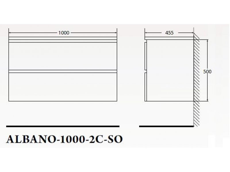 Купить Тумба под раковину BelBagno Albano-1000 ALBANO-1000-2C-SO-RR искусственный камень, цвет бежевый