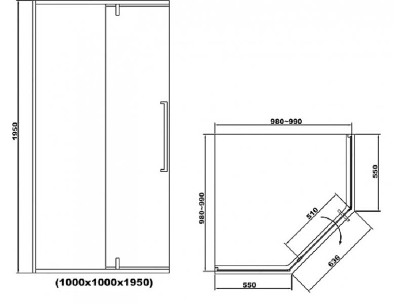 Купить Душевой уголок RGW SV-81-B 32328100-14 100 х 100 см трапеция, черный