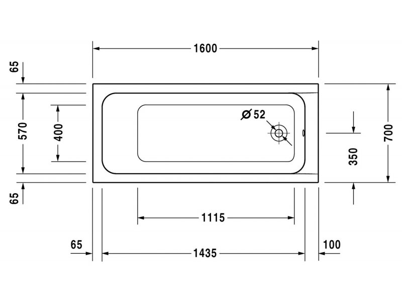 Купить Ванна акриловая Duravit D-Code 700096000000000, 160 х 70 см