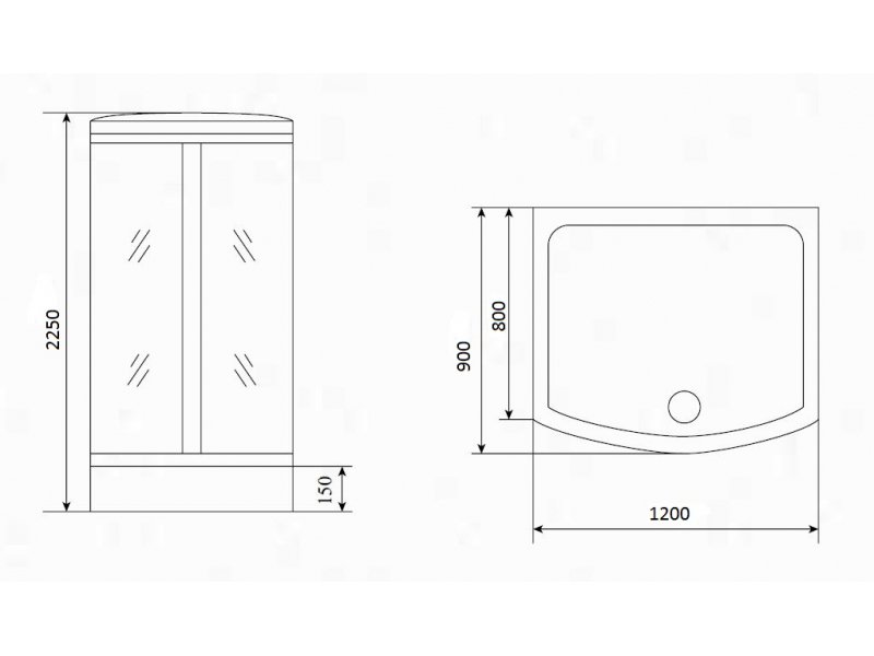 Купить Душевая кабина Timo Lux 120 x 90 см, с гидромассажем, T-7715