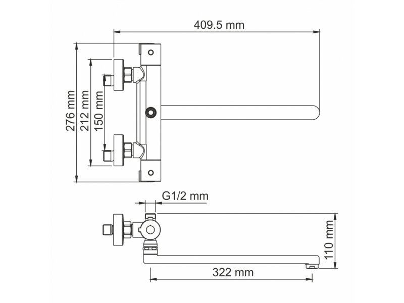 Купить Смеситель для ванны WasserKRAFT 4822L , термостатический, хром