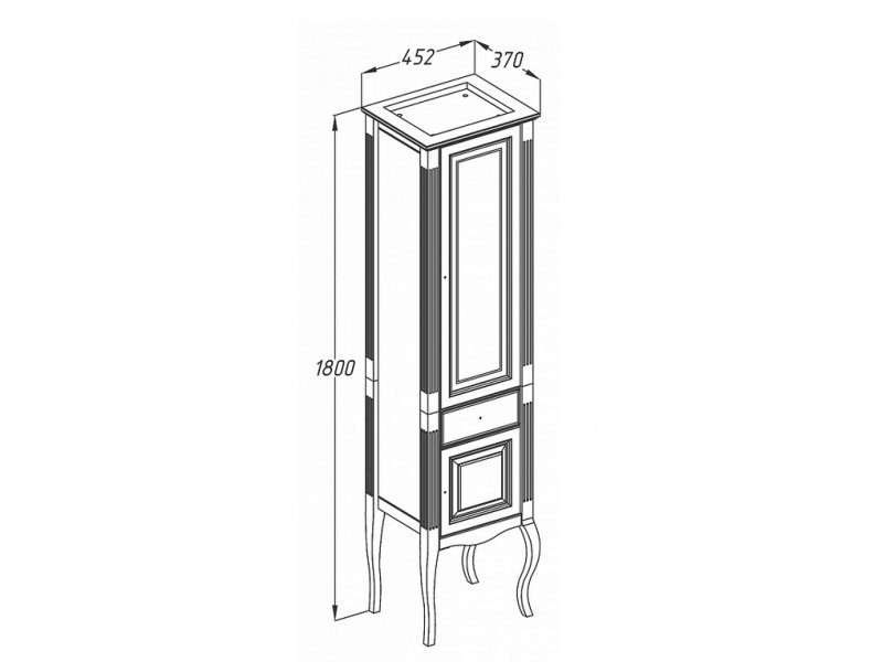 Купить Пенал Opadiris Лаура 44 L/R цвет белый без патины (Z0000012756/Z0000012757)