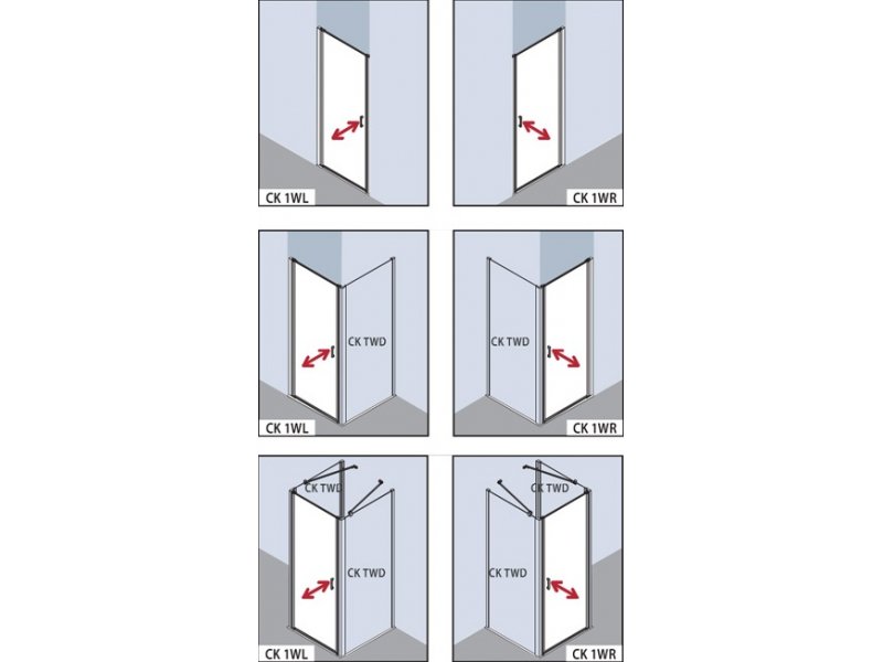 Купить Душевая дверь Kermi Cada XS CK 1WL/R 08020 VPK 80 x 200 см (CK1WL08020VPK/CK1WR08020VPK)