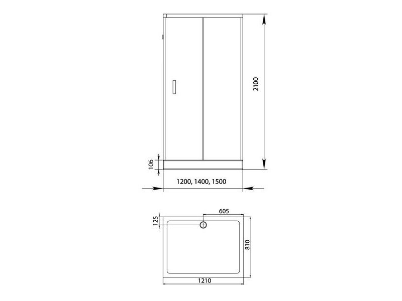 Купить Душевой уголок Aquanet Alfa 1508-12 150 x 80 x 210 см, стекло прозрачное (174274)