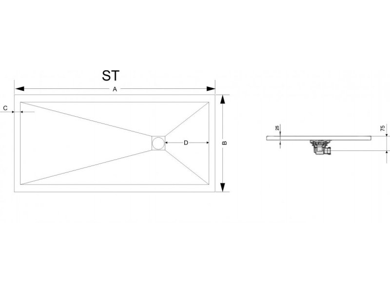 Купить Душевой поддон RGW ST-169W 14152916-01 90 x 160 см, искусственный камень, прямоугольный, цвет белый