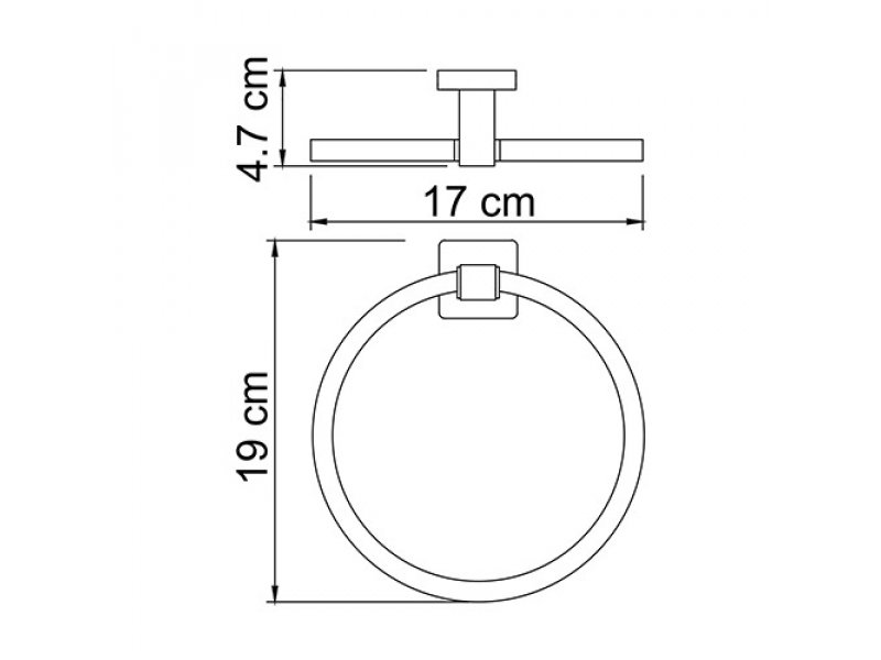 Купить Полотенцедержатель кольцо WasserKRAFT 6560, 19 см, хром